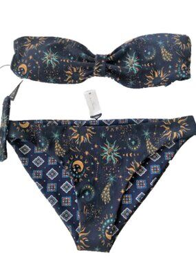 VACANCY CO  Reversible Bikini Swimsuit Moana Moon andTile NWT  SZ M